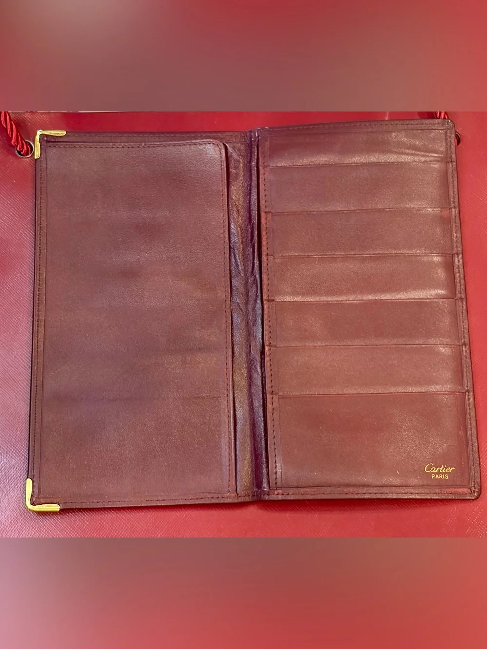 VTG. Cartier Burgundy Leather Men’s Wallet